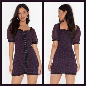 Nasty Gal Hook Me Up Floral Mini Dress size 6